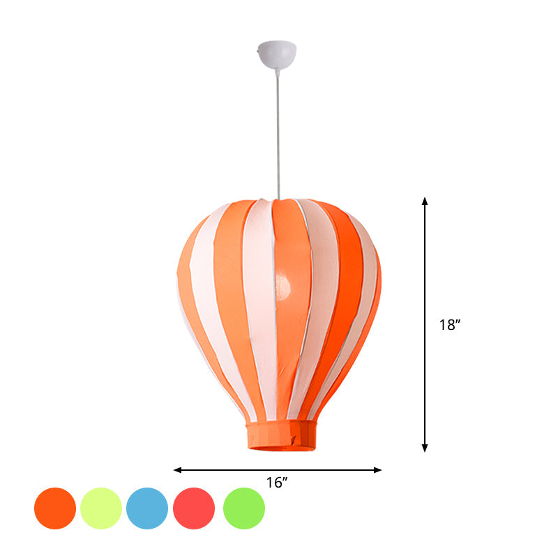 Fabric Balloon Hanging Lighting Cartoon 1 Light Pendant Light Fixture in Red/Blue/Green for Play Room Clearhalo 'Ceiling Lights' 'Pendant Lights' 'Pendants' Lighting' 1688355