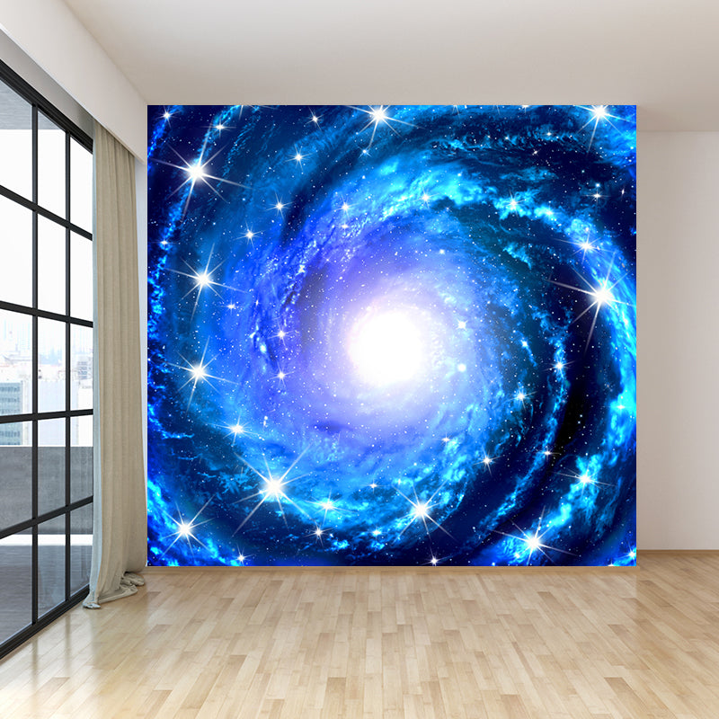 Modern Supernatural Stars Spiral Mural for Boys Bedroom Customised Wall Art in Dark Color Clearhalo 'Wall Decor' 'Wall Mural' 1689144