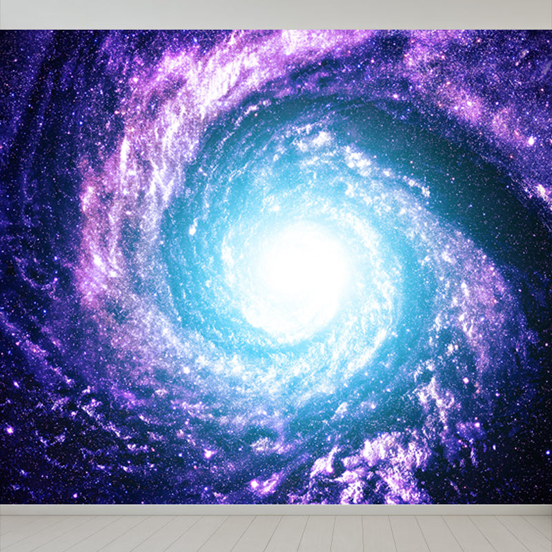 Modern Supernatural Stars Spiral Mural for Boys Bedroom Customised Wall Art in Dark Color Clearhalo 'Wall Decor' 'Wall Mural' 1689159