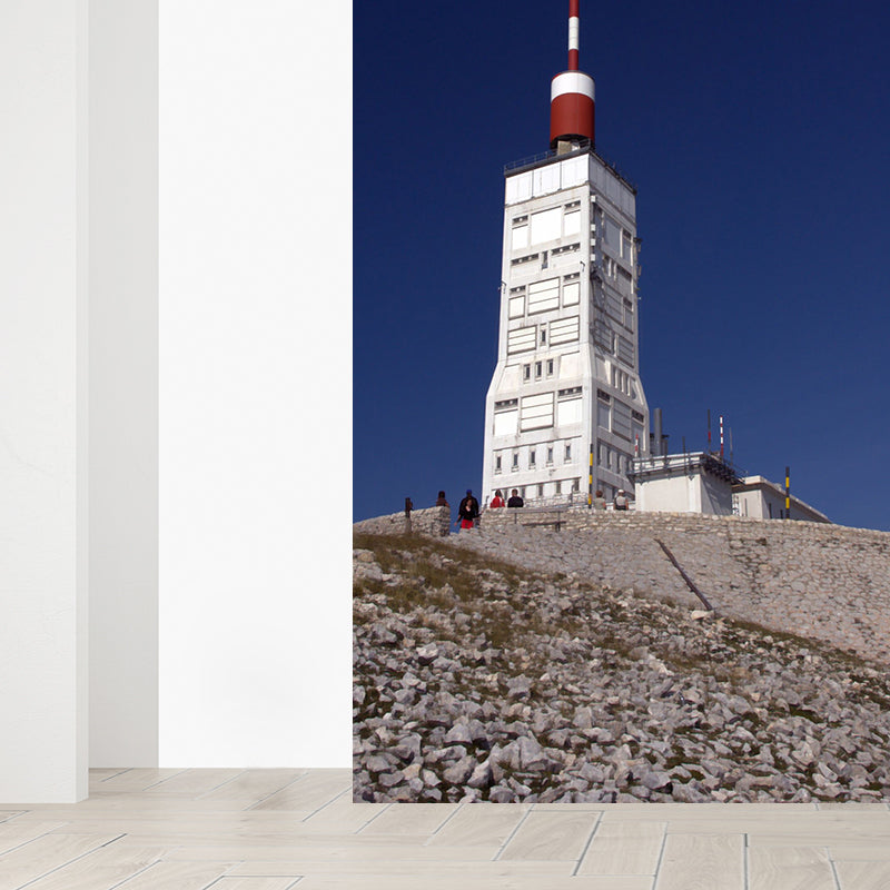 Full Size Photography Coastal Mural Wallpaper with Seaside Lighthouse Scenery in Blue Clearhalo 'Wall Decor' 'Wall Mural' 1689451