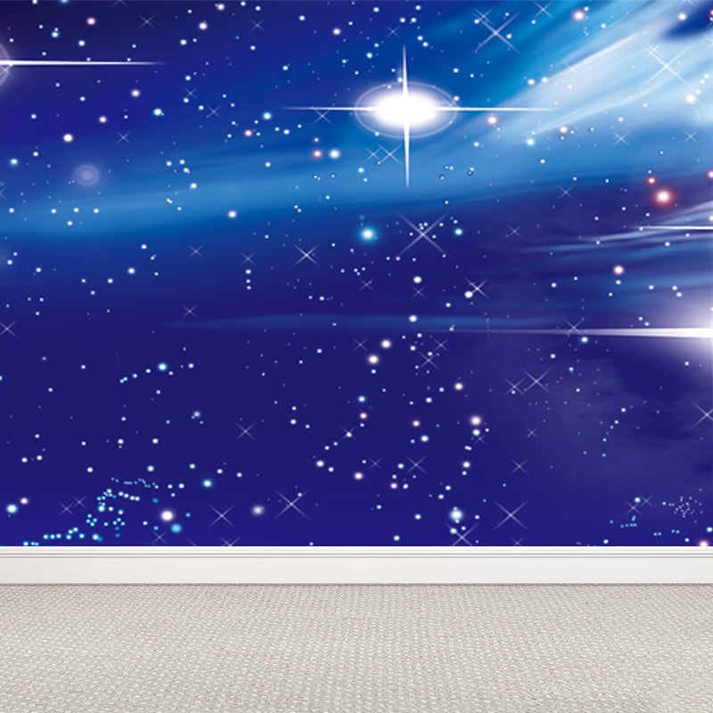 Modern Constellations Mural Decal Blue Decorative Wall Covering for Girls Bedroom Clearhalo 'Wall Decor' 'Wall Mural' 1689702