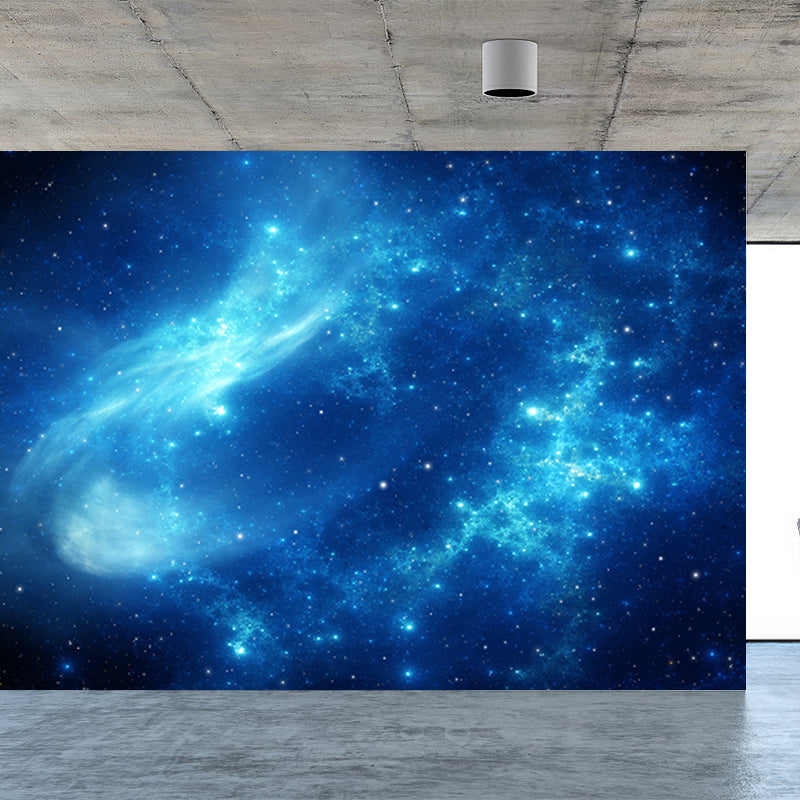 Dark Blue Nebula Mural Wallpaper Space Modern Washable Wall Covering for Kitchen Clearhalo 'Wall Decor' 'Wall Mural' 1689727