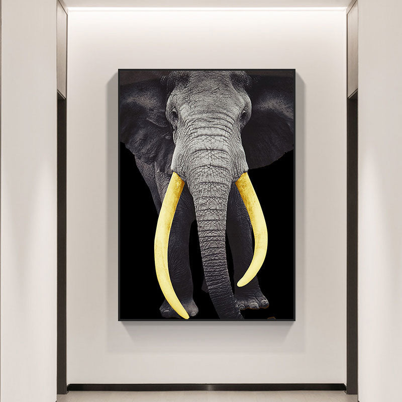 Wild Animal Canvas Print Modern Textured Wall Art Decor in Black, Multiple Sizes Black Design 3 Clearhalo 'Art Gallery' 'Canvas Art' 'Kids' Arts' 1690980