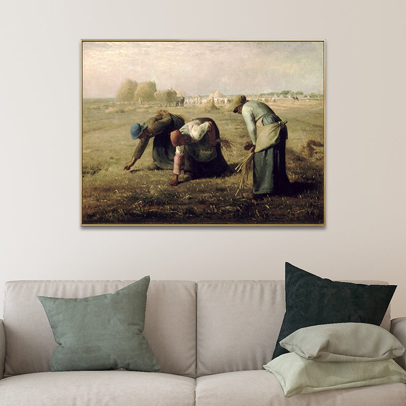 Textured Millet the Gleaners Art Print Canvas Farmhouse Painting for Living Room Clearhalo 'Arts' 'Canvas Art' 1691373