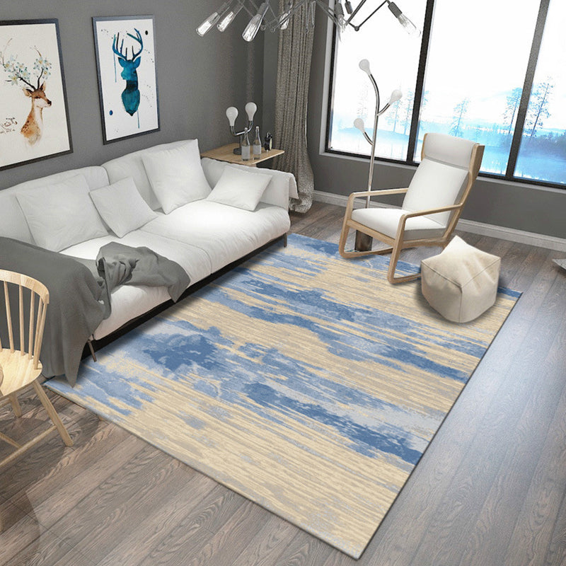 Casual Modern Rug in Brown and Blue Abstract Pattern Rug Polyester Stain-Resistant Carpet for Home Decoration Sky Blue Clearhalo 'Area Rug' 'Modern' 'Rugs' Rug' 1692553