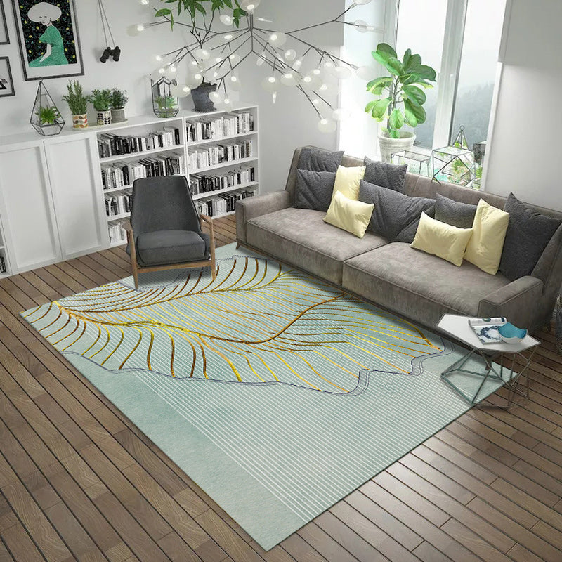 Modern Living Room Rug in Black and Green Abstract Twisted Line Print Rug Polyester Pet Friendly Area Rug Green Clearhalo 'Area Rug' 'Modern' 'Rugs' Rug' 1692609