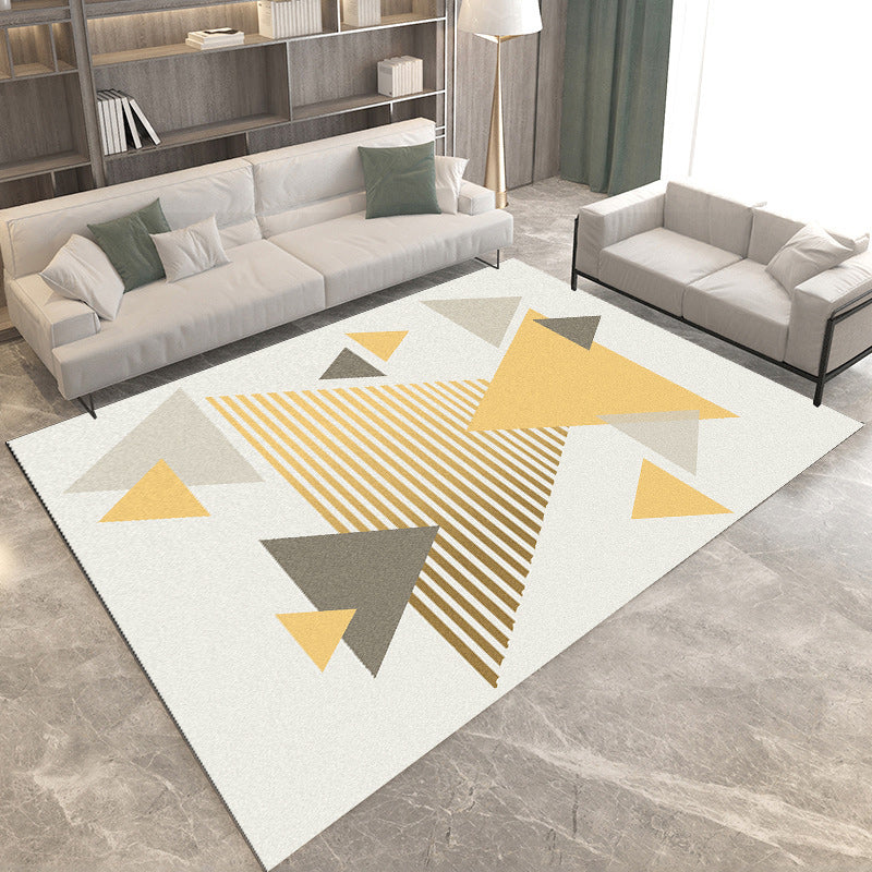 Black and Orange Bedroom Rug Modern Color Block Triangle Rectangle Pattern Area Rug Polyester Washable Carpet Yellow Clearhalo 'Area Rug' 'Modern' 'Rugs' Rug' 1692620