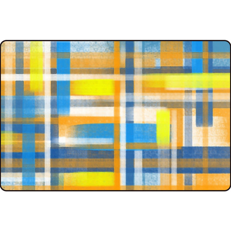 Casual Modern Rug in Black and Blue Abstract Rectangle Pattern Rug Polyester Pet Friendly Carpet for Home Decoration Clearhalo 'Area Rug' 'Modern' 'Rugs' Rug' 1692799