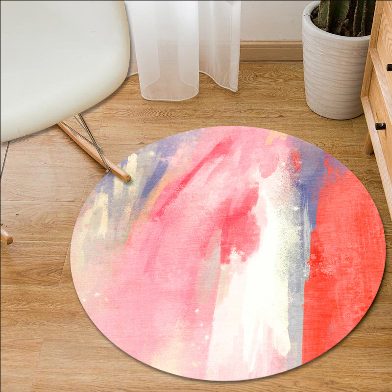 Simple Modern Rug in Blue and Green Abstract Oil Painting Pattern Rug Polyester Machine Washable Carpet for Home Decor Red Clearhalo 'Area Rug' 'Modern' 'Rugs' Rug' 1693210