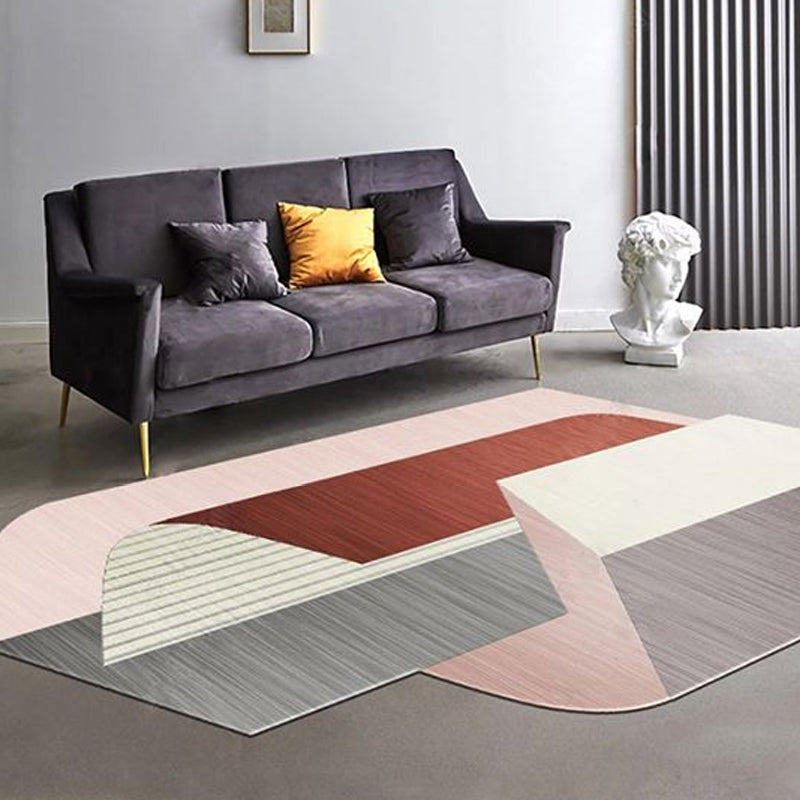 Novelty Living Room Irregular Rug Multicolor Color Block Print Rug Polyester Non-Slip Backing Area Rug Grey Clearhalo 'Area Rug' 'Rug' 1693282