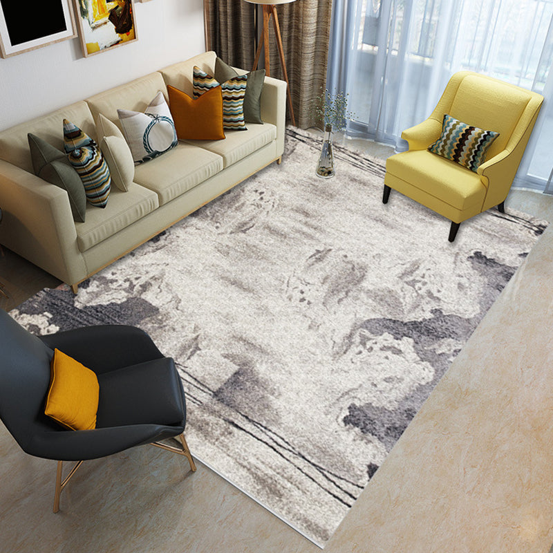 Blue and Orange Bedroom Rug Modern Abstract Painting Pattern Area Rug Polyester Stain-Resistant Carpet Brown Clearhalo 'Area Rug' 'Modern' 'Rugs' Rug' 1693456