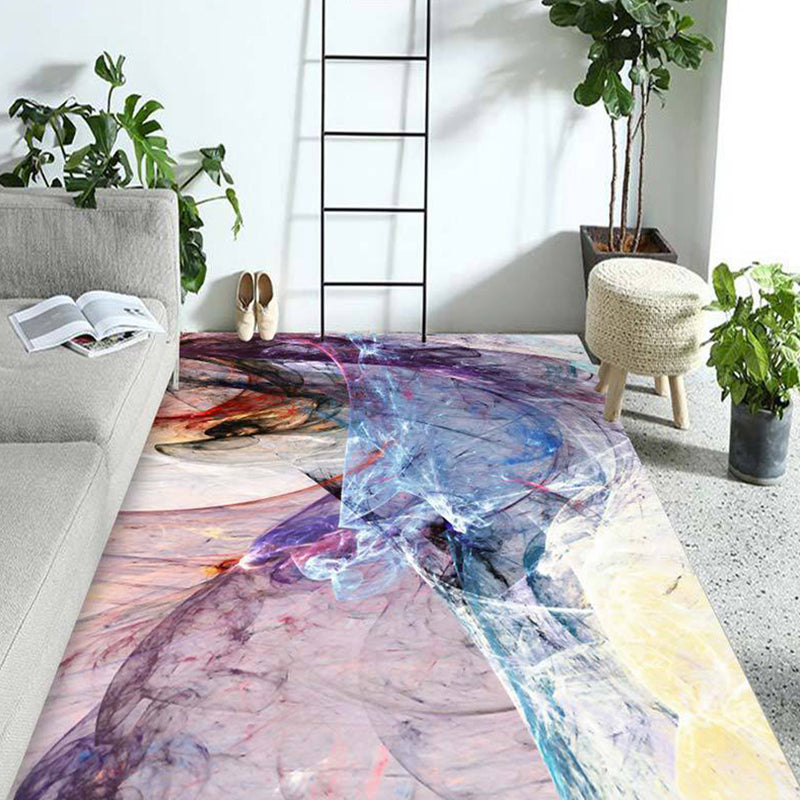 Modern Living Room Rug in Orange and Purple Abstract Painting Print Rug Polyester Anti-Slip Backing Area Rug Purple Clearhalo 'Area Rug' 'Modern' 'Rugs' Rug' 1693920