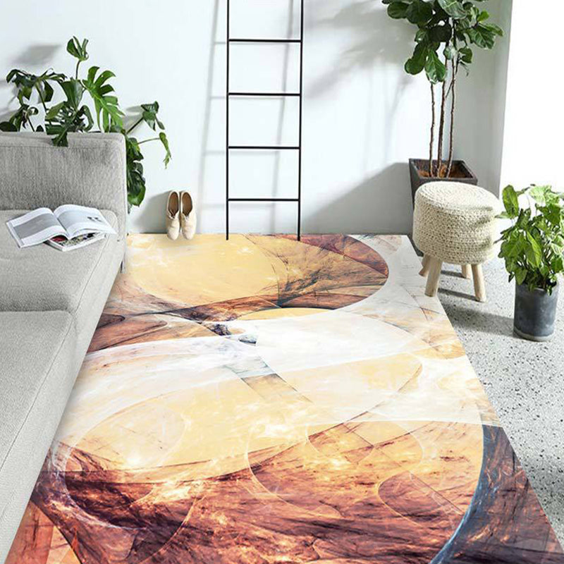 Modern Living Room Rug in Orange and Purple Abstract Painting Print Rug Polyester Anti-Slip Backing Area Rug Yellow-Red Clearhalo 'Area Rug' 'Modern' 'Rugs' Rug' 1693923