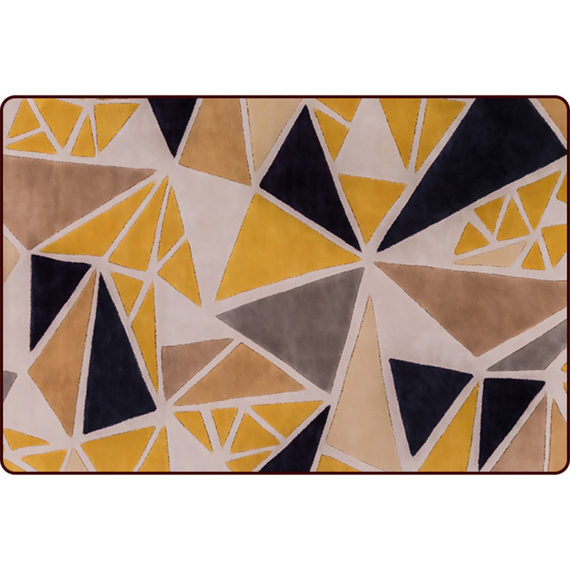 Minimalist Modern Rug in Yellow Colorblock Triangle Pattern Rug Polyester Pet Friendly Carpet for Home Decoration Clearhalo 'Area Rug' 'Modern' 'Rugs' Rug' 1694030