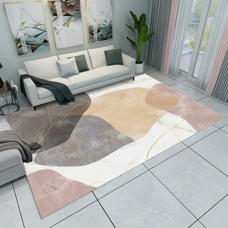 Novelty Modern Rug Colorful Colorblock Geometry Pattern Rug Polyester Stain-Resistant Carpet for Home Decoration Beige Clearhalo 'Area Rug' 'Modern' 'Rugs' Rug' 1694064