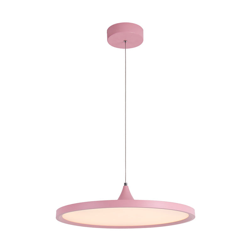 Ultra-Thin Hanging Light Simple Acrylic LED Pink Pendant Lamp in Warm/White Light, 16.5