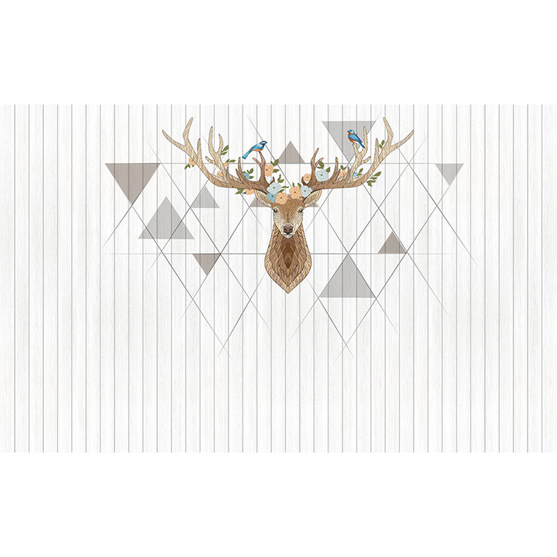 Home Decor Reindeer Mural Decal Customized Contemporary Wall Covering for Kitchen Clearhalo 'Wall Decor' 'Wall Mural' 1696440