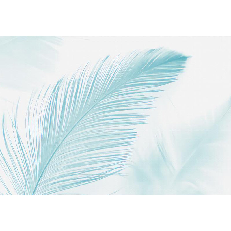 Blue Feather Wall Mural Decal Moisture Resistant Modern Living Room Wall Covering Clearhalo 'Wall Decor' 'Wall Mural' 1696579