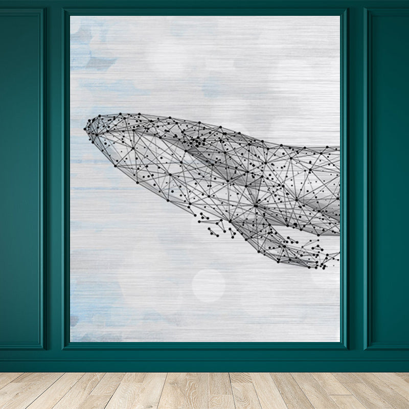 Whale Wallpaper Mural Cartoon Moisture Resistant Kids Bedroom Wall Decor, Personalized Size Clearhalo 'Wall Decor' 'Wall Mural' 1697229
