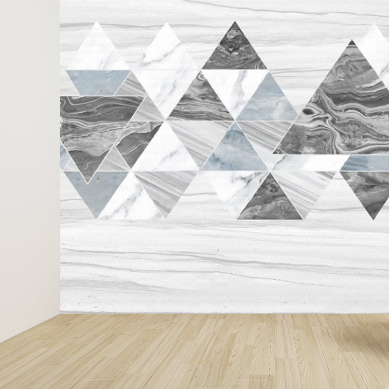 Geometric Marble Wallpaper Mural Grey Contemporary Wall Decor for House Interior Clearhalo 'Wall Decor' 'Wall Mural' 1697303