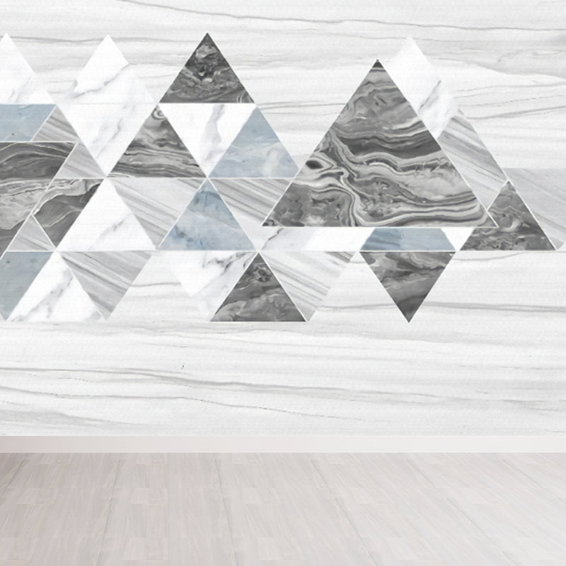 Geometric Marble Wallpaper Mural Grey Contemporary Wall Decor for House Interior Clearhalo 'Wall Decor' 'Wall Mural' 1697304