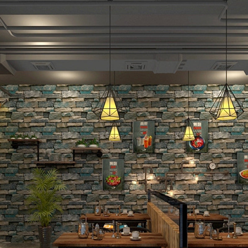 Multicolored Brick Rock Wallpaper Architecture Industrial Waterproofing Wall Covering Blue Clearhalo 'Industrial wall decor' 'Industrial' 'Wallpaper' Wall Decor' 1697533