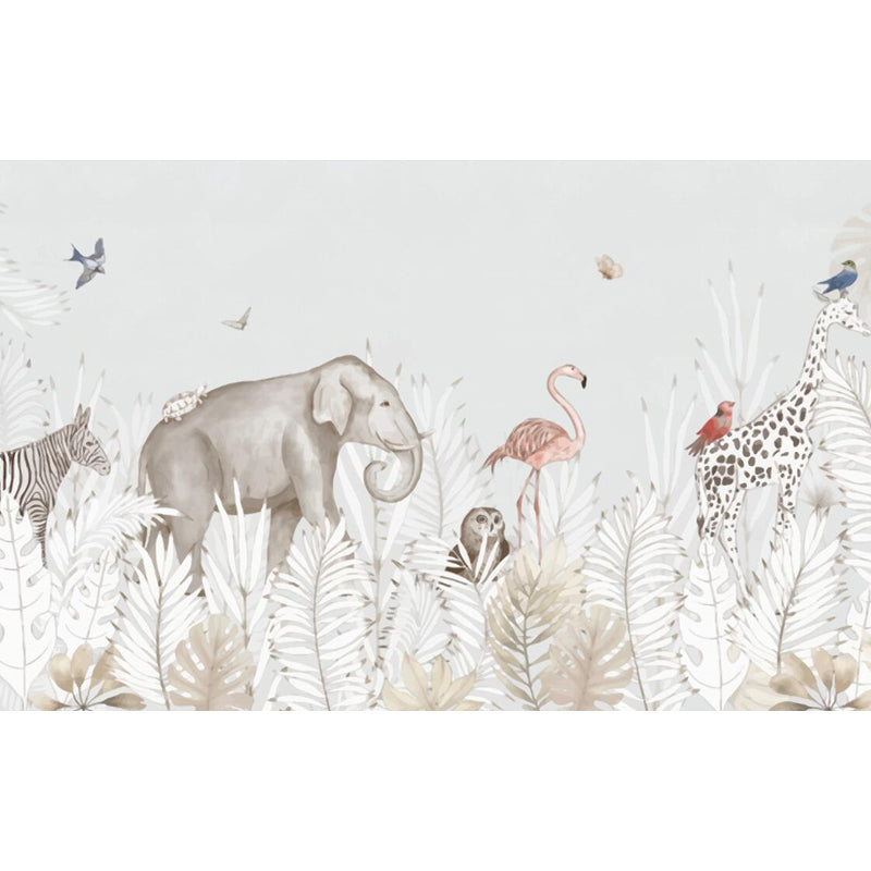 Illustration Animals Wall Mural Large Wall Art for House Interior, Custom Printed Clearhalo 'Wall Decor' 'Wall Mural' 1697621