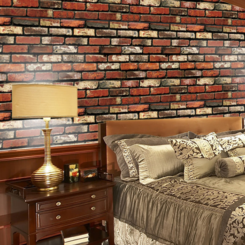 Fake Bricks Wallpaper Roll Stain Resistant Cyberpunk Living Room Wall Decor, 33' x 17.5