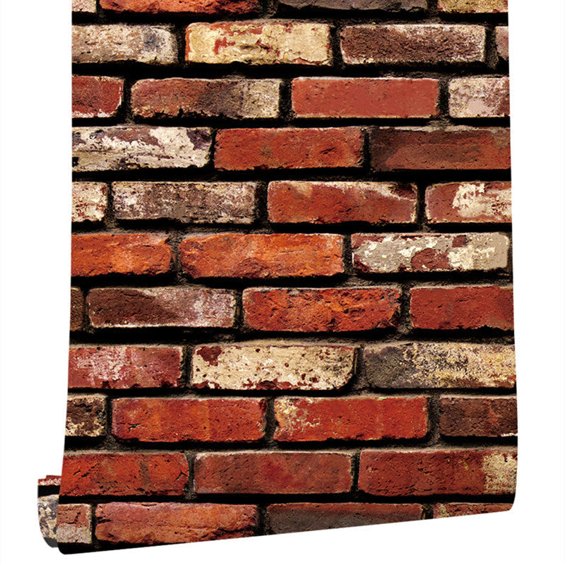 Fake Bricks Wallpaper Roll Stain Resistant Cyberpunk Living Room Wall Decor, 33' x 17.5