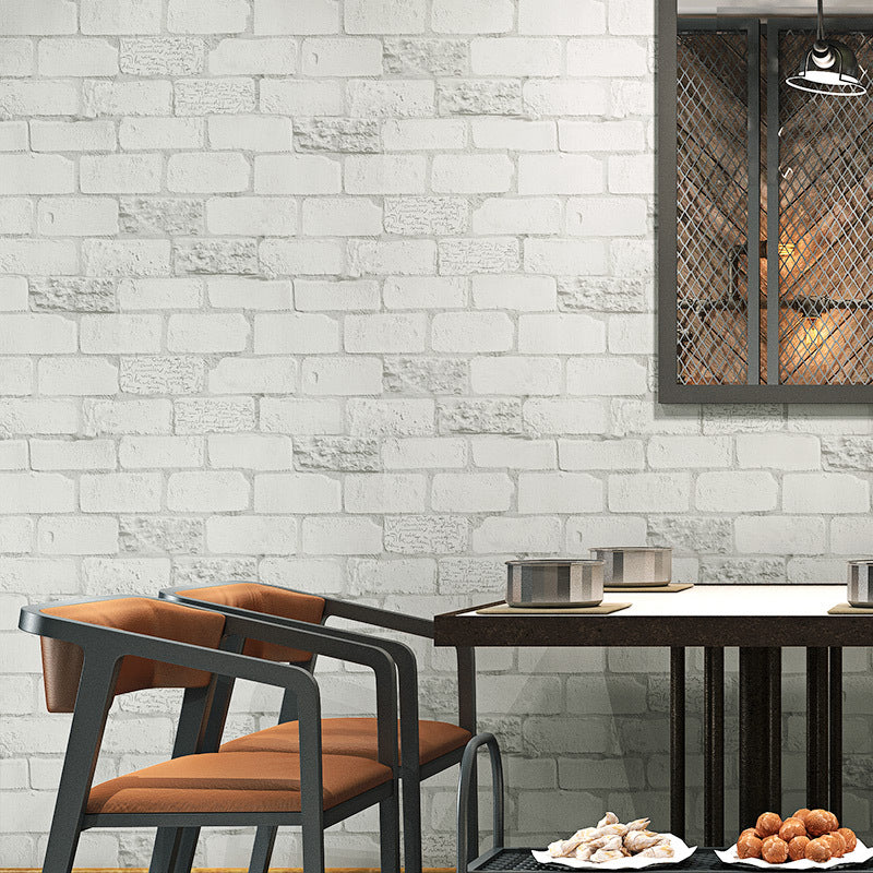 Industrial Faux Brick Wallpaper Pastel Color Moisture Resistant Wall Decor for Restaurant Beige Clearhalo 'Industrial wall decor' 'Industrial' 'Wallpaper' Wall Decor' 1698216