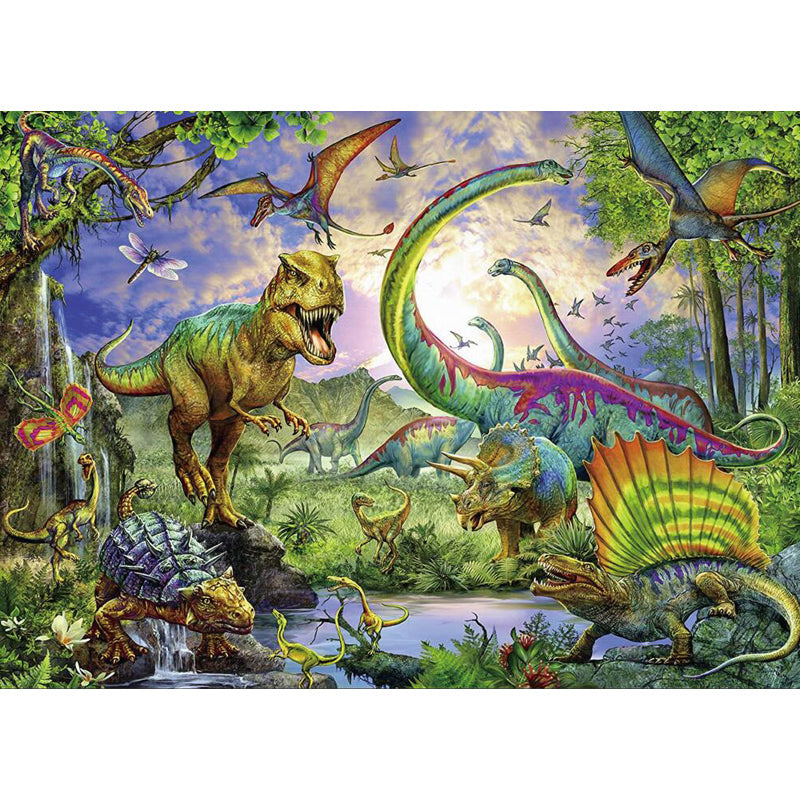 Green Dinosaur Wallpaper Mural Wild Beast Contemporary Waterproofing Wall Covering Clearhalo 'Wall Decor' 'Wall Mural' 1698572