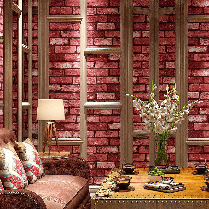 Shabby Brickwork Wallpaper Roll for Restaurant Architectural Wall Art, 31' x 20.5