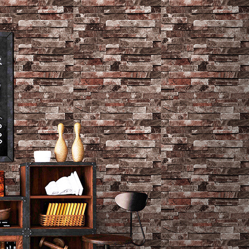 Removable Faux Rock Brick Wallpaper Industrial PVC Wall Covering, 19.5' L x 17.5