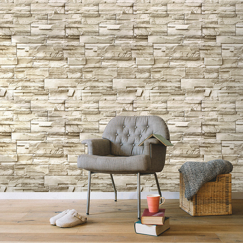 Removable Faux Rock Brick Wallpaper Industrial PVC Wall Covering, 19.5' L x 17.5