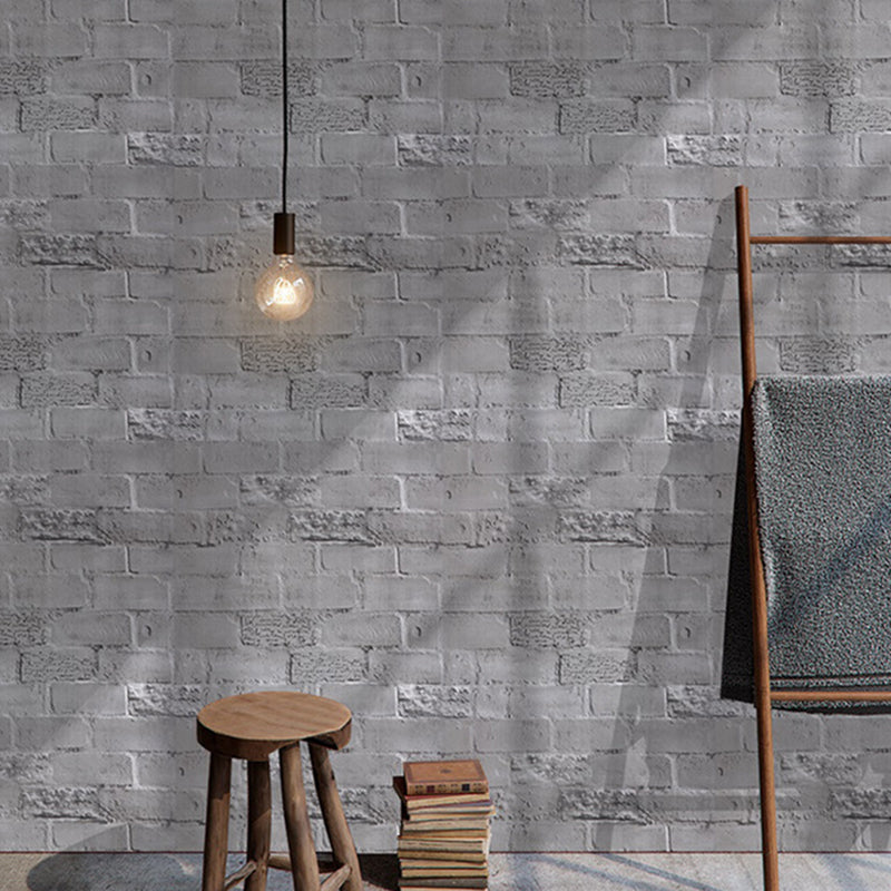 Removable Faux Rock Brick Wallpaper Industrial PVC Wall Covering, 19.5' L x 17.5