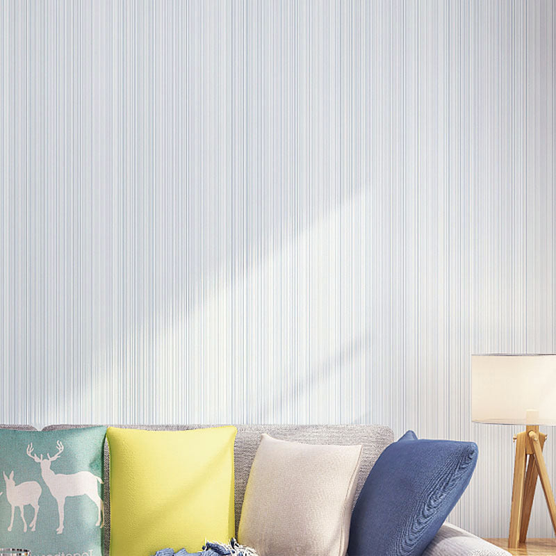 Soft Color Plain Wallpaper Ticking Stripes Modern Waterproofing Wall Decor for Room Blue 1 Set Clearhalo 'Modern wall decor' 'Modern' 'Wallpaper' Wall Decor' 1699219