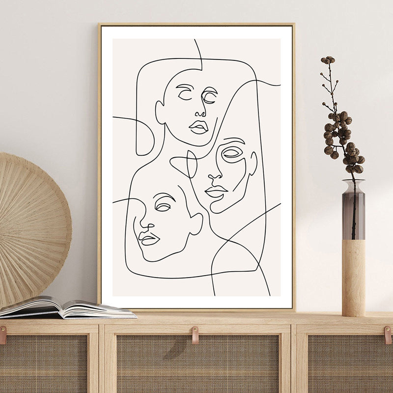 Textured Figure Print Canvas Minimalism Style Canvas Wall Art Decor, Multiple Sizes Beige Design 1 Clearhalo 'Art Gallery' 'Canvas Art' 'Contemporary Art Gallery' 'Contemporary Art' 'Minimalism' 'Minimalist Art Gallery' 'Scandinavian' Arts' 1704267