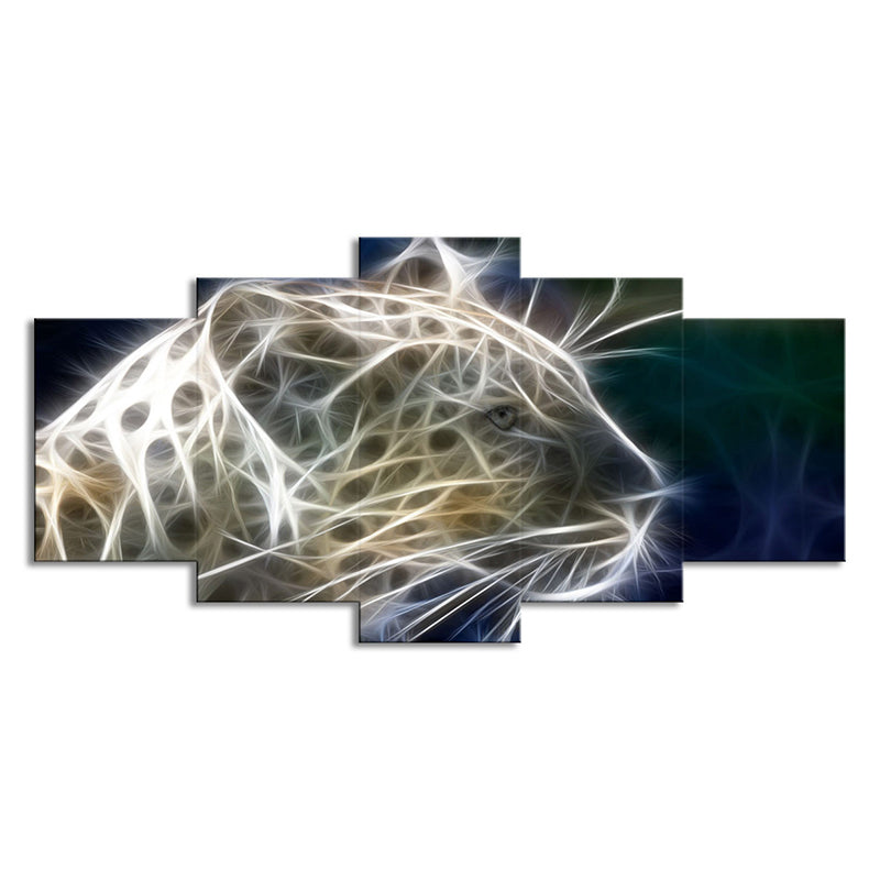 Yellow 3D Print Leopard Canvas Wild Animal Modernist House Interior Wall Art Clearhalo 'Art Gallery' 'Canvas Art' 'Contemporary Art Gallery' 'Modern' Arts' 1706944