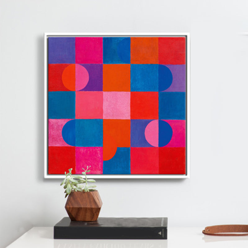 Traditional Style Wall Decor Pastel Color Novelty Geometry Painting, Multiple Sizes Red Clearhalo 'Art Gallery' 'Canvas Art' 'Traditional' Arts' 1709350