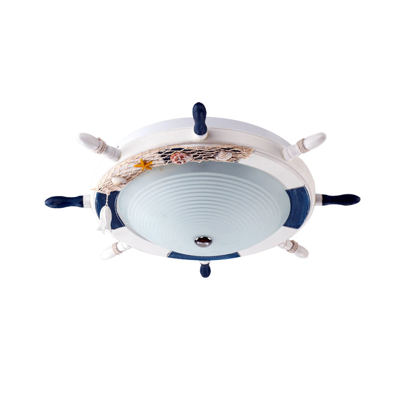 White Rudder Ceiling Mount Light Nautical Style Metal Flush Light for Game Room Clearhalo 'Ceiling Lights' 'Close To Ceiling Lights' 'Close to ceiling' 'Flush mount' Lighting' 171073