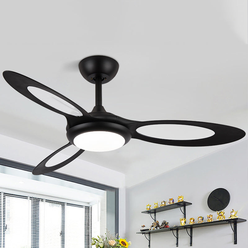 4-Blade Round Acrylic Hanging Fan Light Retro Style 44