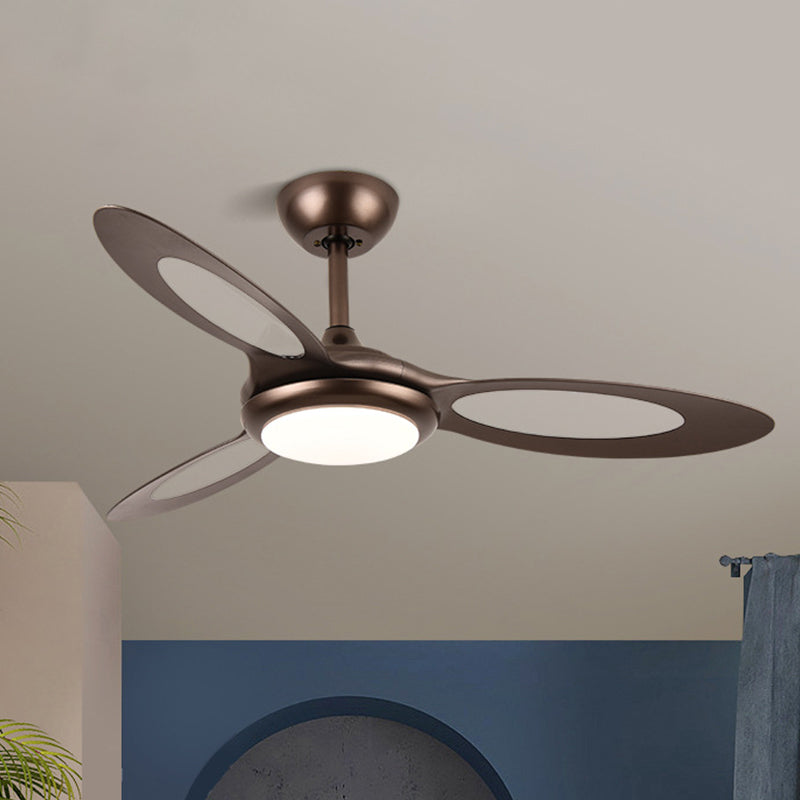 4-Blade Round Acrylic Hanging Fan Light Retro Style 44