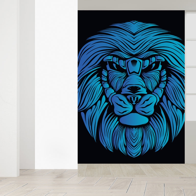 Illustration Animal Head Wall Mural Large Wall Decor for Teens Room, Made to Measure Clearhalo 'Wall Decor' 'Wall Mural' 1713940