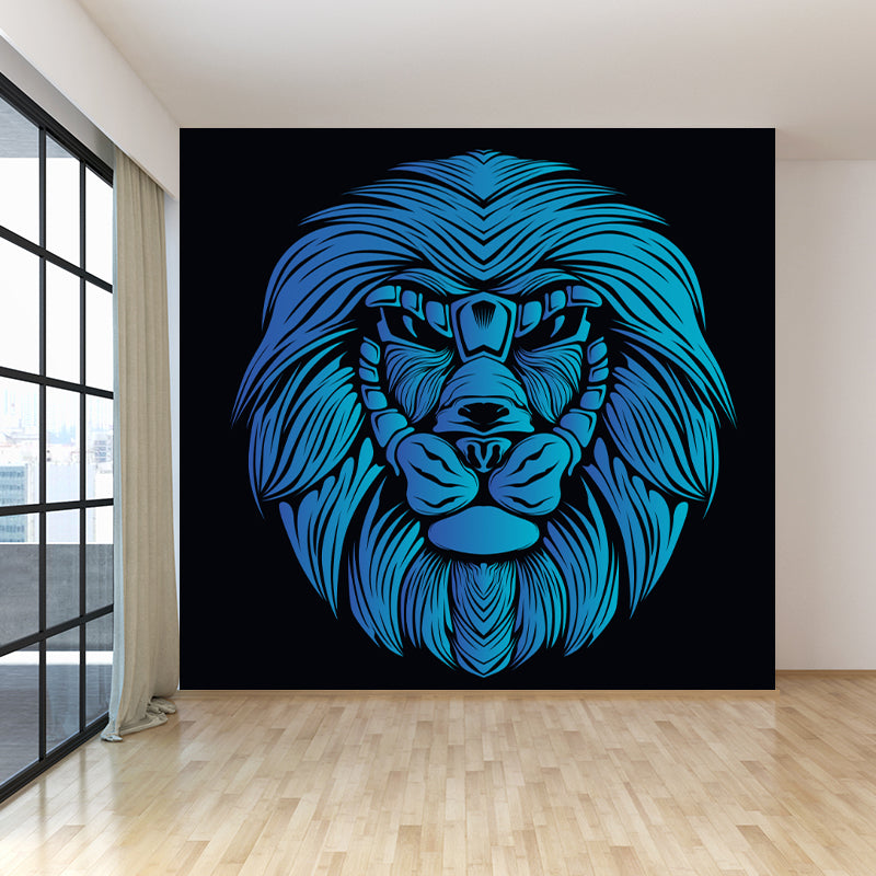 Illustration Animal Head Wall Mural Large Wall Decor for Teens Room, Made to Measure Clearhalo 'Wall Decor' 'Wall Mural' 1713941