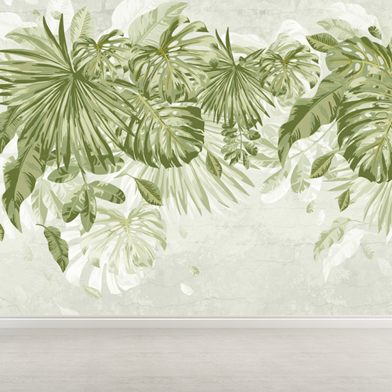 Verdant Botanical Leaves Mural Wallpaper for Living Room Plants Wall Art, Custom Clearhalo 'Wall Decor' 'Wall Mural' 1714290