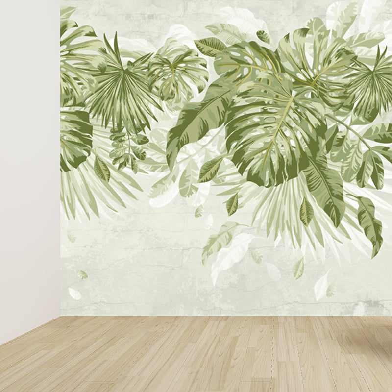 Verdant Botanical Leaves Mural Wallpaper for Living Room Plants Wall Art, Custom Clearhalo 'Wall Decor' 'Wall Mural' 1714291