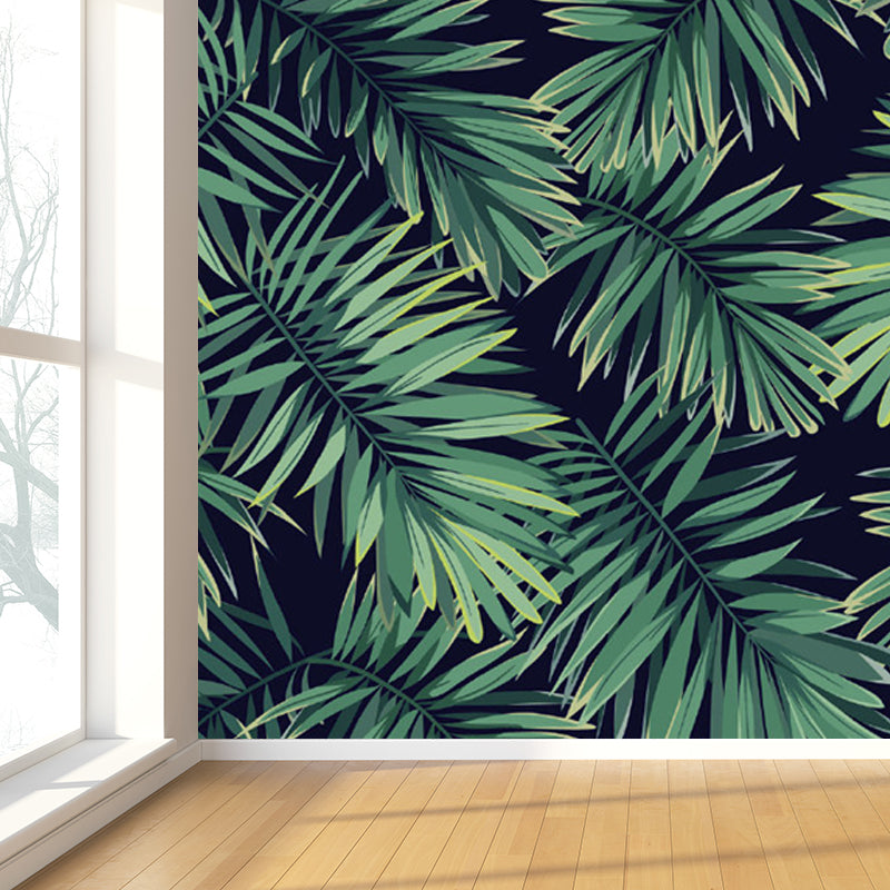 Leaves Pattern Mural Decal Tropical Decorative Kitchen Wall Covering, Made to Measure Clearhalo 'Wall Decor' 'Wall Mural' 1714441