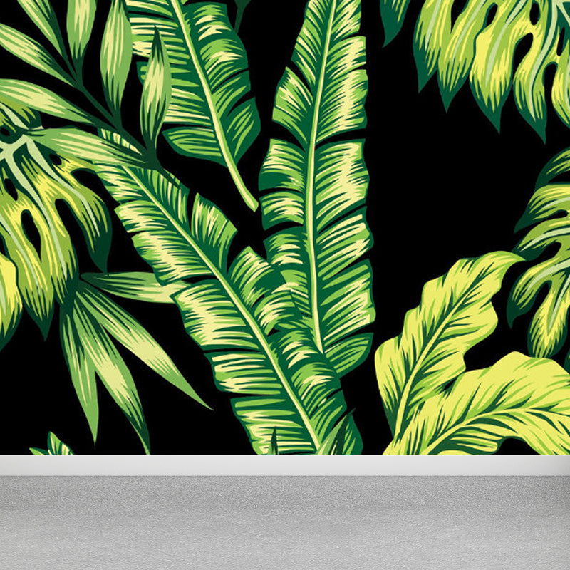 Leaves Pattern Mural Decal Tropical Decorative Kitchen Wall Covering, Made to Measure Clearhalo 'Wall Decor' 'Wall Mural' 1714451