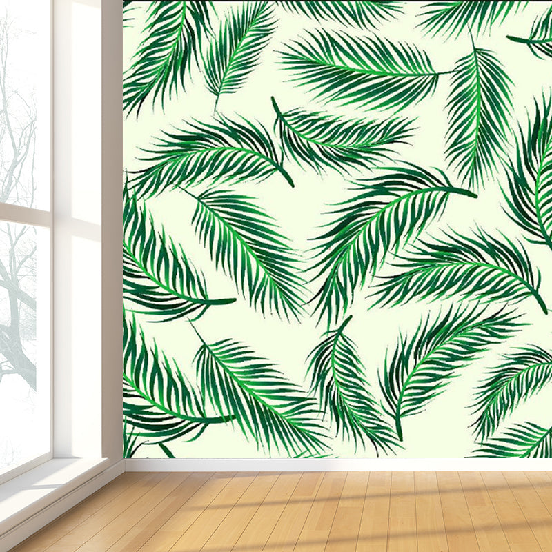 Non-Woven Ornamental Wall Mural Tropical Botanical Leaves Wall Covering, Personalised Clearhalo 'Wall Decor' 'Wall Mural' 1714951