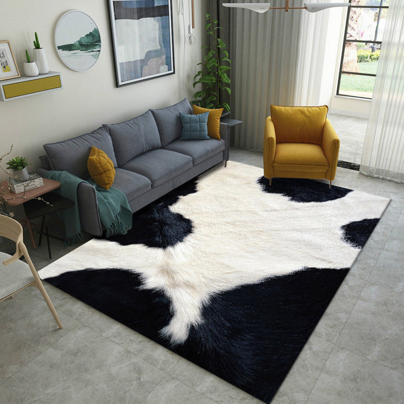 Casual Modern Rug in Grey and Brown Animal Leaf Peacock Feather Pattern Rug Polyester Non-Slip Carpet for Home Decor White Clearhalo 'Area Rug' 'Modern' 'Rugs' Rug' 1714982